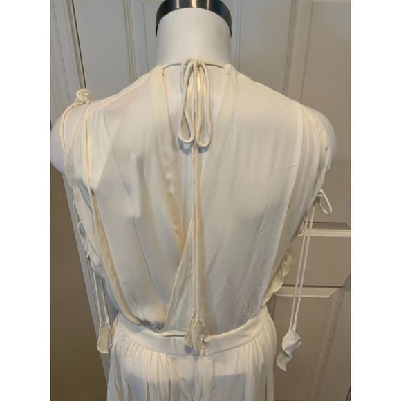 Tory Burch "Evalene" Ivory Cold Shoulder Crepe Maxi Dress, Size 2, NWT! - Picture 9 of 11